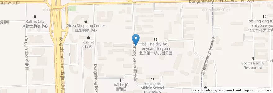 Mapa de ubicacion de Pizza Plus en China, Beijing, Hebei, 东城区.