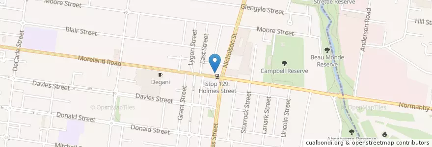 Mapa de ubicacion de Pause Cafe en استرالیا, Victoria, City Of Moreland.