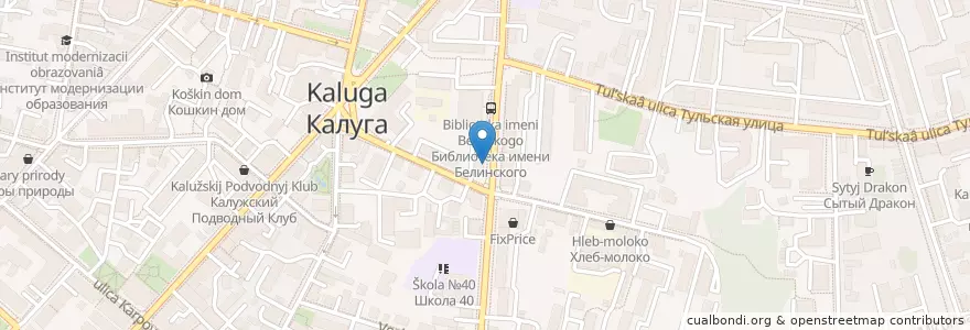 Mapa de ubicacion de Сберфинанс en Russia, Distretto Federale Centrale, Калужская Область, Городской Округ Калуга.