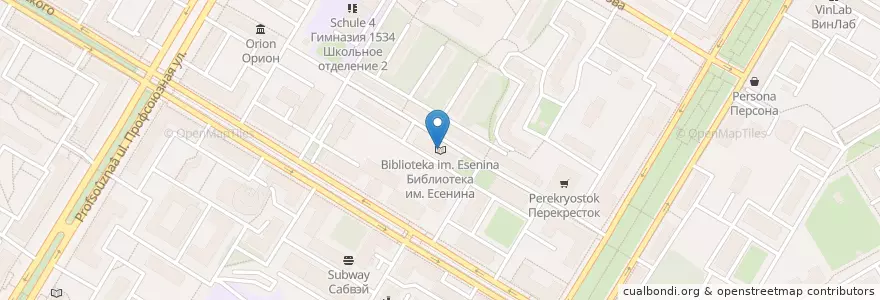 Mapa de ubicacion de Библиотека им. Есенина en روسيا, Центральный Федеральный Округ, Москва, Юго-Западный Административный Округ, Академический Район.