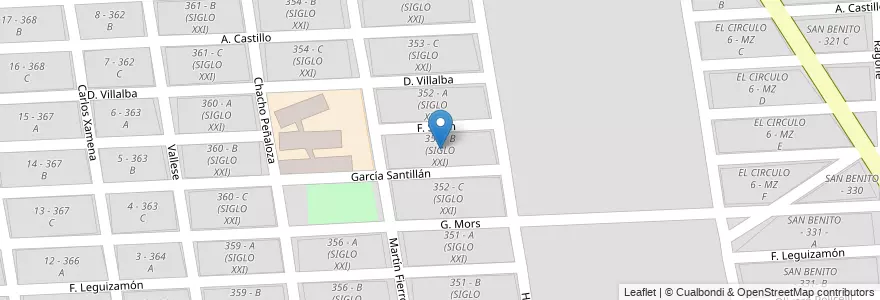 Mapa de ubicacion de 352 - B (SIGLO XXI) en 阿根廷, Salta, Capital, Municipio De Salta, Salta.