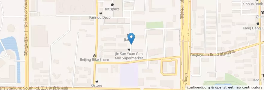 Mapa de ubicacion de Shanxi Shaobin en 중국, 베이징시, 허베이성, 朝阳区 / Chaoyang.