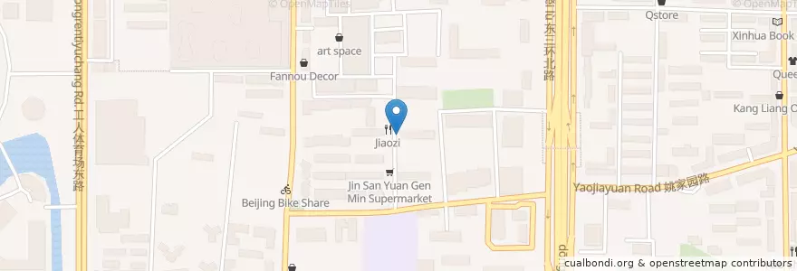 Mapa de ubicacion de Daxue Diqi Shitang en China, Pequim, Hebei, 朝阳区 / Chaoyang.