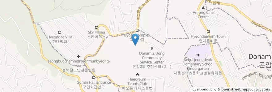 Mapa de ubicacion de 흥천사 en كوريا الجنوبية, سول, 성북구.