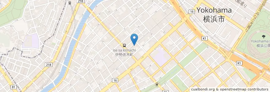 Mapa de ubicacion de すし 魚游 en Japón, Prefectura De Kanagawa, Yokohama, Barrio Naka.