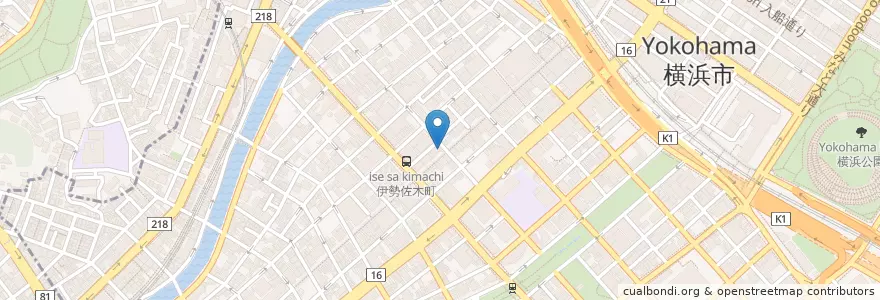 Mapa de ubicacion de 松乃家 en 일본, 가나가와현, 요코하마시, 中区.