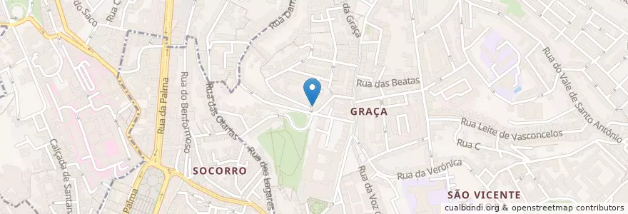 Mapa de ubicacion de Café Calçada Bistro en 葡萄牙, Área Metropolitana De Lisboa, Lisboa, Grande Lisboa, 里斯本, São Vicente.