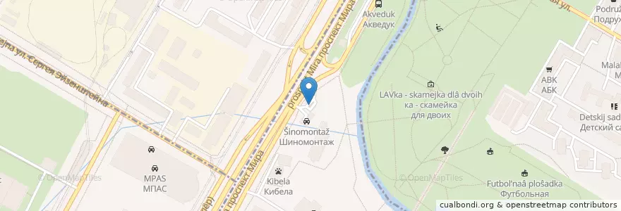 Mapa de ubicacion de МагБургер en Russia, Distretto Federale Centrale, Москва, Северо-Восточный Административный Округ, Район Ростокино.
