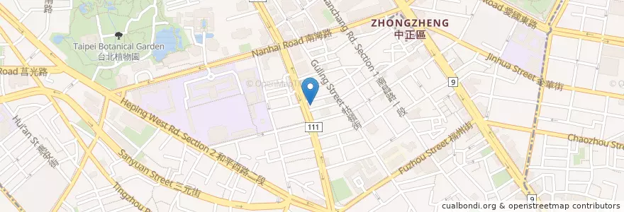 Mapa de ubicacion de 丹堤咖啡 en Тайвань, Новый Тайбэй, Тайбэй, 中正區.