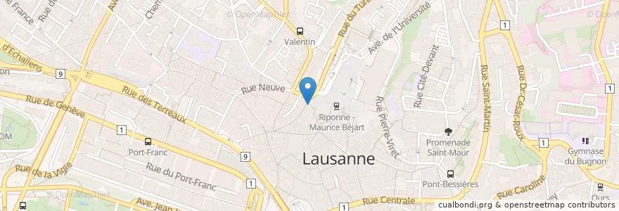 Mapa de ubicacion de Sun Store en Schweiz, Waadt, District De Lausanne, Lausanne.
