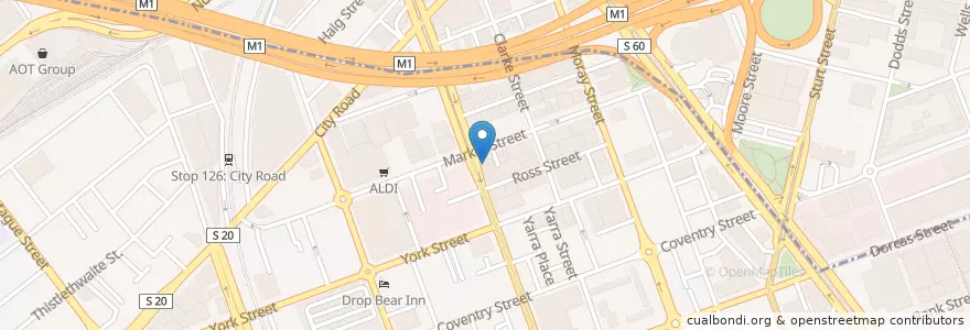 Mapa de ubicacion de Penang Road en Австралия, Виктория, City Of Port Phillip.