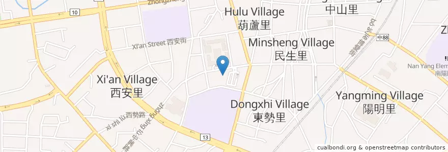 Mapa de ubicacion de 停車場 en Taiwan, Taichung, Distretto Di Fengyuan.