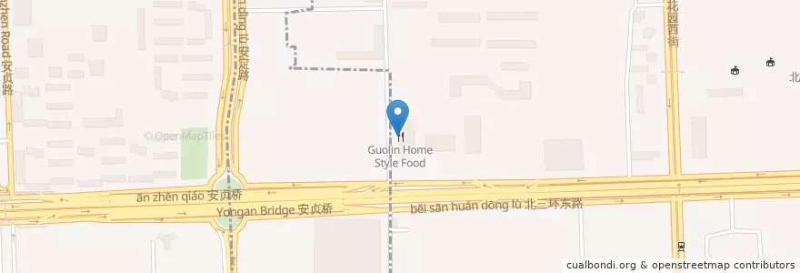 Mapa de ubicacion de Guolin Home Style Food en 中国, 北京市, 河北省, 东城区.