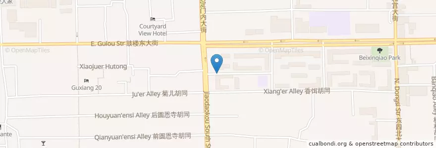Mapa de ubicacion de Kao Chuanr en China, Beijing, Hebei, Dongcheng District.