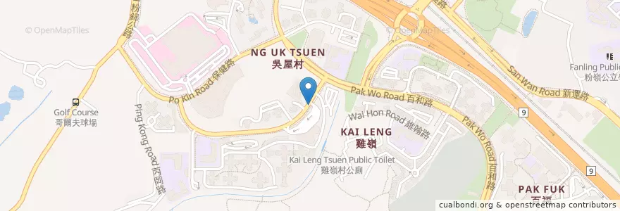 Mapa de ubicacion de 公眾單車泊位 en 中国, 香港, 広東省, 新界, 北區 North District.