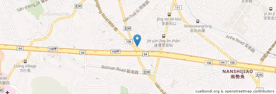 Mapa de ubicacion de 八方雲集 en تايوان, تايبيه الجديدة, 中和區.