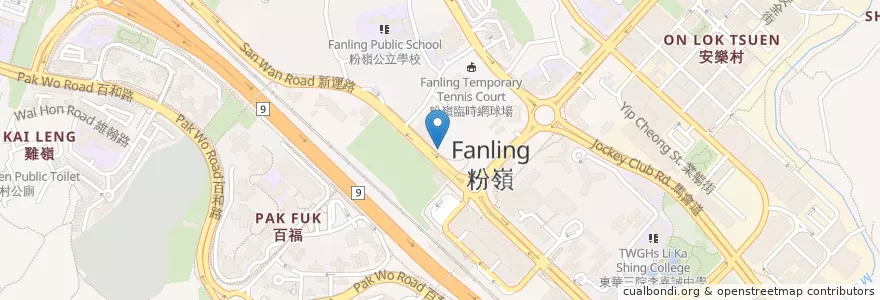 Mapa de ubicacion de 公眾單車泊位 Public Bicycle Parking en 중국, 홍콩, 광둥성, 신제, 北區 North District.