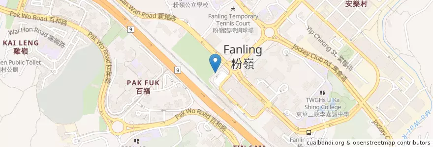 Mapa de ubicacion de 公眾單車泊位 Public Bicycle Parking en China, Hong Kong, Cantão, Novos Territórios, 北區 North District.