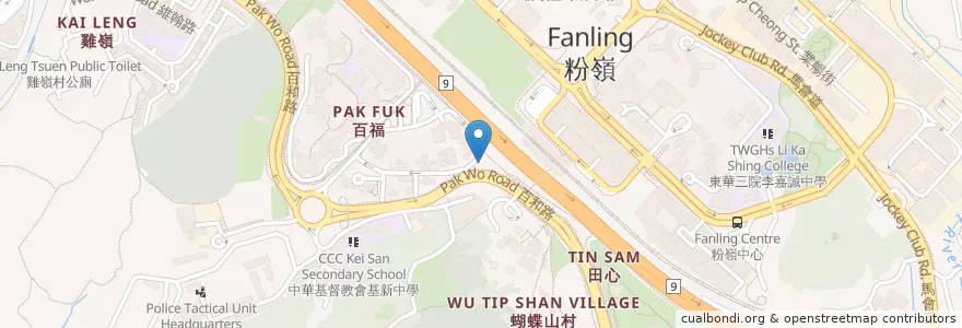 Mapa de ubicacion de 公眾單車泊位 en Китай, Гонконг, Гуандун, Новые Территории, 北區 North District.