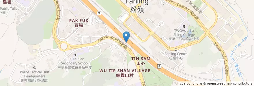 Mapa de ubicacion de 公眾單車泊位 en 中国, 香港, 广东省, 新界, 北區.