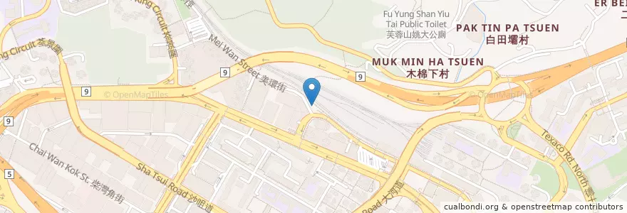 Mapa de ubicacion de 公眾單車泊位 en 中国, 广东省, 香港, 新界, 荃灣區.