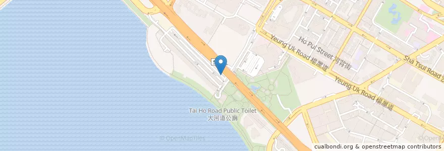Mapa de ubicacion de 公眾單車泊位 en 中国, 广东省, 香港, 新界, 荃灣區.
