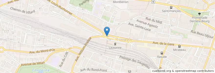 Mapa de ubicacion de Speed Food en Svizzera, Vaud, District De Lausanne, Lausanne.