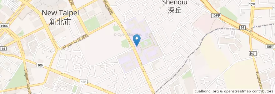 Mapa de ubicacion de 龍門池 en Taiwan, 新北市, 板橋區.