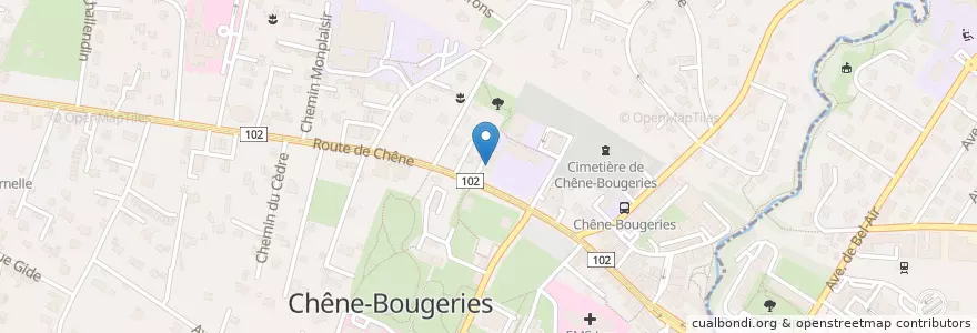 Mapa de ubicacion de Office de Poste Chêne-Bougeries en سوئیس, ژنو, ژنو, Chêne-Bougeries.