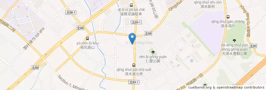 Mapa de ubicacion de 清水郵局 en Taiwan, 新北市, 土城區.