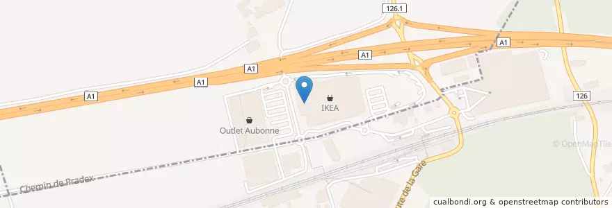 Mapa de ubicacion de Restaurant IKEA en スイス, Vaud, District De Morges, Allaman.
