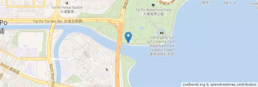 Mapa de ubicacion de 公眾單車泊位 en Китай, Гонконг, Гуандун, Новые Территории, 大埔區 Tai Po District.