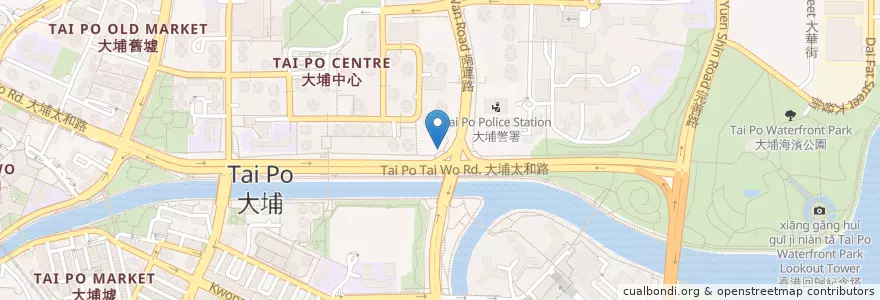 Mapa de ubicacion de 公眾單車泊位 en China, Hong Kong, Provincia De Cantón, Nuevos Territorios, 大埔區 Tai Po District.