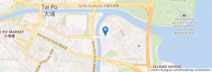 Mapa de ubicacion de 公眾單車泊位 en 中国, 香港, 广东省, 新界, 大埔區.