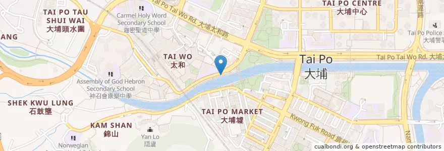 Mapa de ubicacion de 公眾單車泊位 en China, Hong Kong, Cantão, Novos Territórios, 大埔區 Tai Po District.
