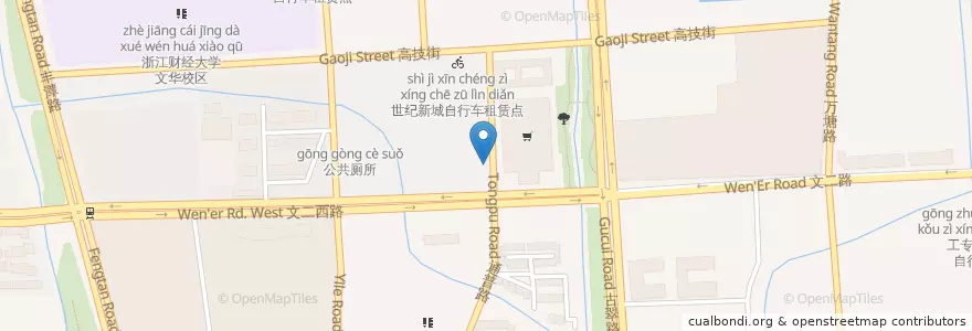 Mapa de ubicacion de 赛百味 en 중국, 저장성, 항저우시, 시후구.