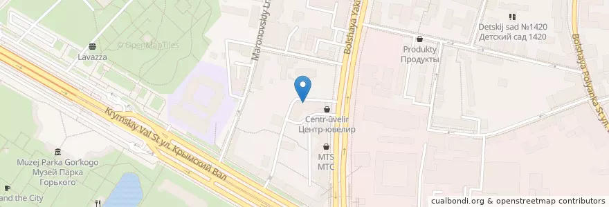 Mapa de ubicacion de Доктор Пломбир en روسيا, Центральный Федеральный Округ, Москва, Центральный Административный Округ, Район Якиманка.