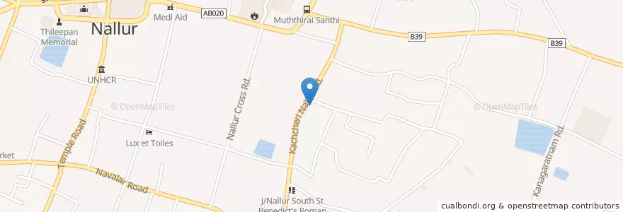 Mapa de ubicacion de Moothavinayar Aaalayam en Seri-Lanca, வட மாகாணம், யாழ்ப்பாணம் மாவட்டம்.