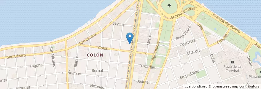 Mapa de ubicacion de Doña Blanquita en Cuba, La Habana, La Habana Vieja.