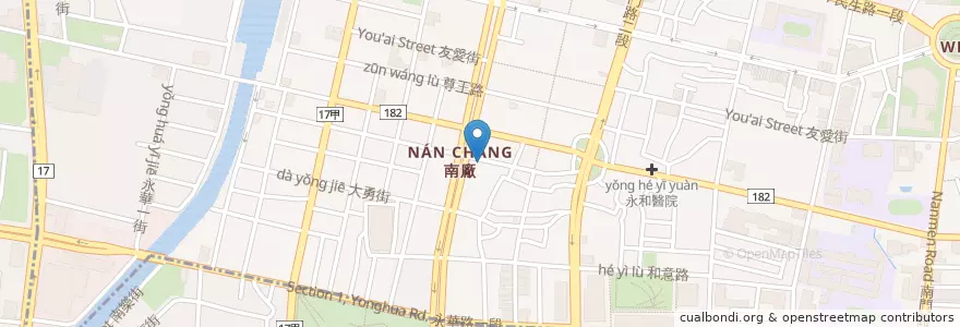 Mapa de ubicacion de 葉鳳浮水魚羹 en 台湾, 台南市, 中西区.