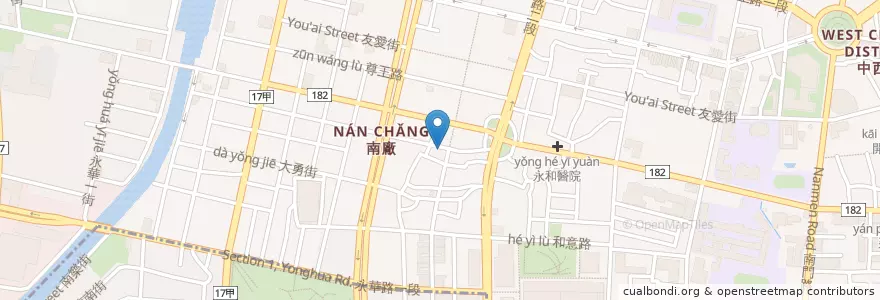 Mapa de ubicacion de 阿村第二代牛肉湯 en 臺灣, 臺南市, 中西區.
