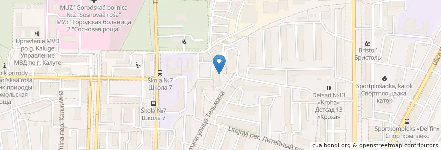 Mapa de ubicacion de Здоровые зубки en Rusia, Distrito Federal Central, Óblast De Kaluga, Городской Округ Калуга.