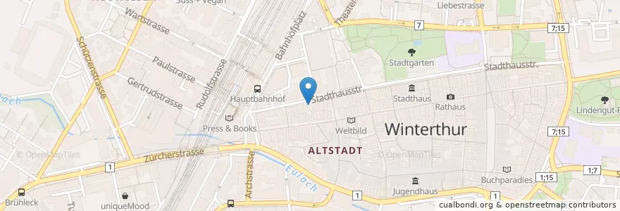 Mapa de ubicacion de Medbase Apotheke Altstadt en سوئیس, زوریخ, Bezirk Winterthur, Winterthur.