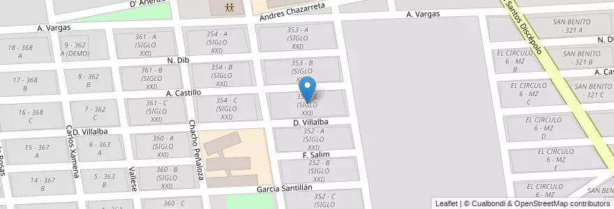 Mapa de ubicacion de 353 - C (SIGLO XXI) en 阿根廷, Salta, Capital, Municipio De Salta, Salta.