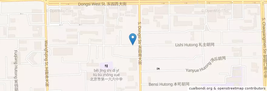 Mapa de ubicacion de Kao Chuanr en 中国, 北京市, 河北省, 东城区.