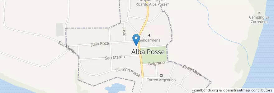 Mapa de ubicacion de Alba Posse en آرژانتین, Misiones, Departamento Veinticinco De Mayo, Municipio De Alba Posse, Alba Posse.