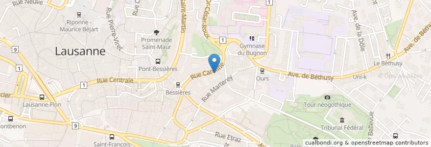 Mapa de ubicacion de Gertrude Café en 스위스, Vaud, District De Lausanne, 로잔.