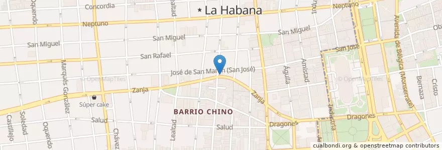Mapa de ubicacion de Pekín en کوبا, La Habana, Centro Habana.