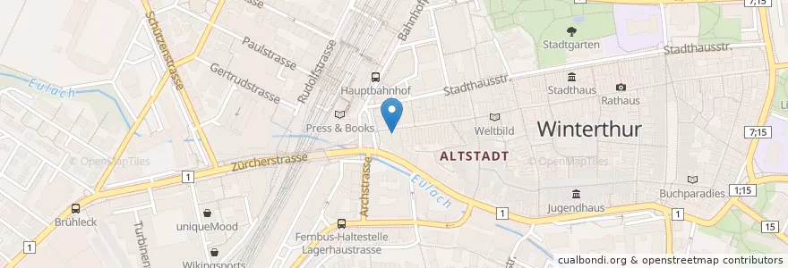 Mapa de ubicacion de McDonald's en Suiza, Zúrich, Bezirk Winterthur, Winterthur.