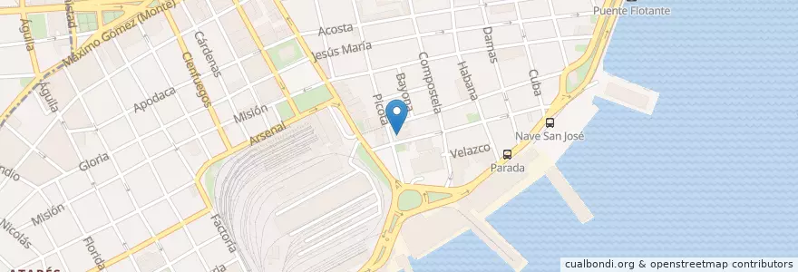 Mapa de ubicacion de Dirección Territorial de Investigación y Operaciones No. 1 en Cuba, La Habana.